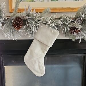 Elegant Cream Holiday Stocking